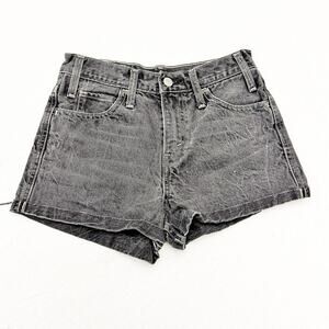 Levi's Gray Wash Denim Jeans Short Cutoff Orange Tab Pants Size 25